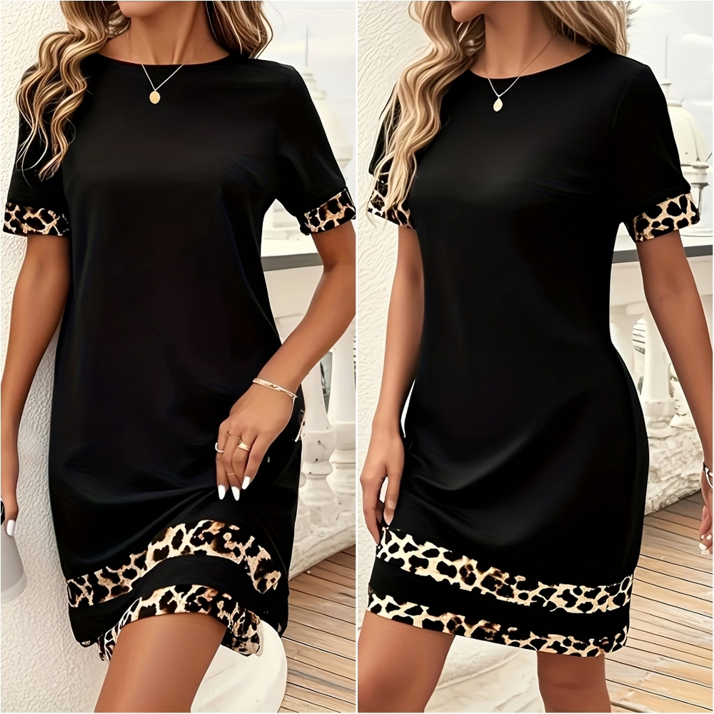 Leopard Kiss Mini Dress - Black - Picture 3 of 9